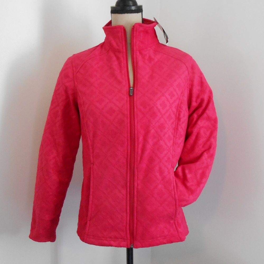 Lands End Embossed Fleece Jacket Sz Small